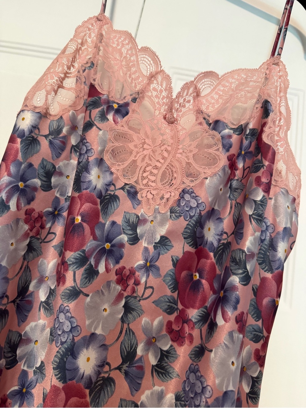Oscar de la Renta Pink Floral Chemise